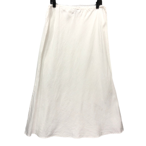 bryn Walker Dresses & Skirts - Bryn Walker Womens Size XL Maxi Skirt White Bias Weave Elastic Waist 100% Linen